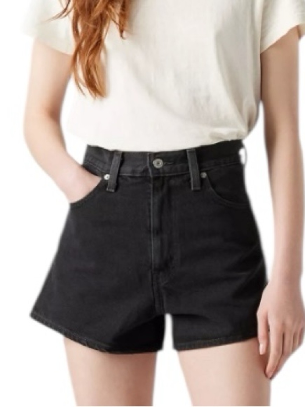 Levi's Black High-Waist Denim Jean Shorts